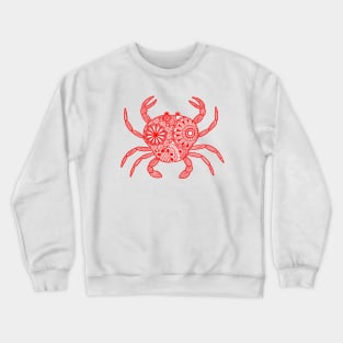 Mandala Crab (red and white) Crewneck Sweatshirt